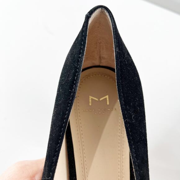 Marc Fisher Zala Pointed Toe Suede Block Heel Pumps Black 7 - Picture 6 of 9